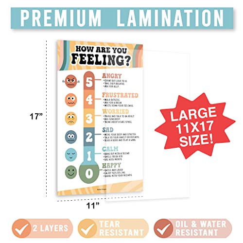 Hadley Designs 8 Calming Corner Posters For Classroom Must Haves For Teachers - 11x17 Calm Down Corner Supplies, Feelings Chart For Kids Ages 4-8, Toddler Emotions Chart, Retro Classroom Decor - Image 4