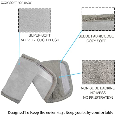 Car Seat Strap Covers For Baby Kids, Seat Belt Covers Strap Pads Cushion For Boy Girl, Protect Neck And Shoulder Rubbing, Anti-Slip Design, Universal For Stroller/Carrier/Pushchair Grey #TOP4