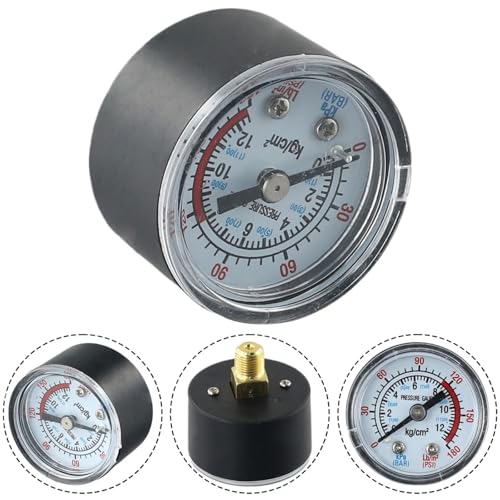 Manomètre de pression hydraulique et pneumatique 0-12 bar cadran double échelle pour atelier