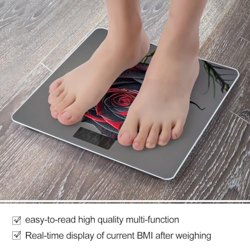 Báscula digital de baño FekiLoot con plataforma ancha y diseño floral miniatura 5