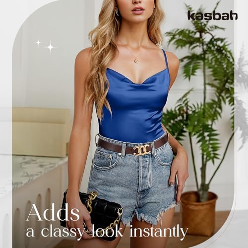 KASBAH Reversible Belts for Women Two-in-One Ladies Belt With Gold Buckle Womens Belts For Jeans Pants Dresses4