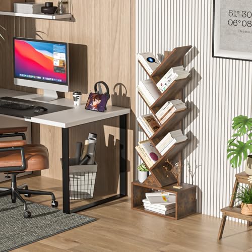SHEEPAM 9-Tier Tree Bookshelf Floor Standing Narrow Space Storage Bookcase - image 4