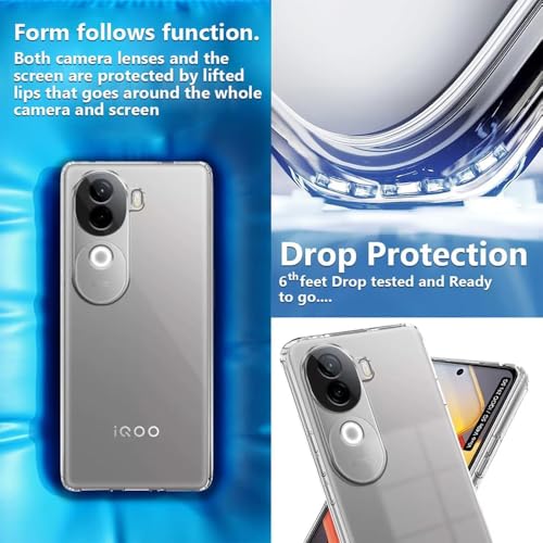 Image of Amazon Brand - Solimo Mobile Cover for Vivo V40e 5G / iQOO Z9s 5G (Soft & Shockproof Back Case with inbuilt Cushioned Edges), Clear