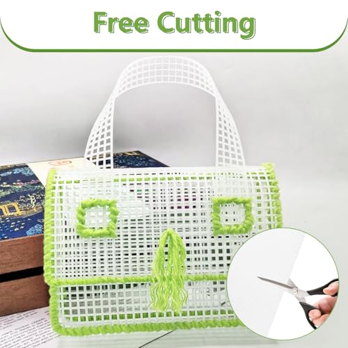 Miniatura 4 de Cañamazo Plástico,8 Hojas Malla De Plastico Para Hacer Bolsos Lienzo De Bordado,Plastic Canvas 6ct Malla Plastico Manualidades Para Bordados Proyectos De Punto Y Ganchillo 30 20cm,Blanca Y Negra