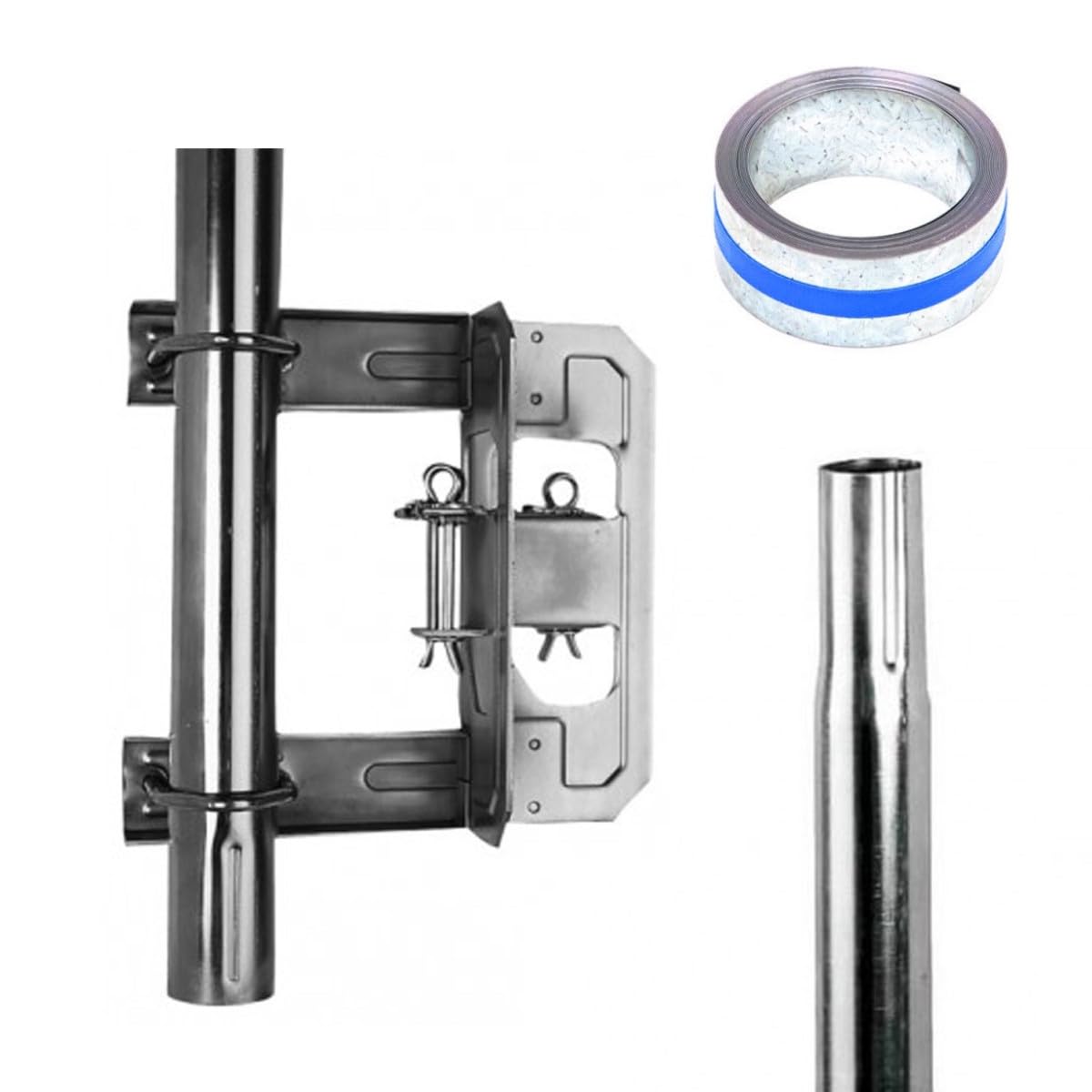 Pack Feuillard Galvanisé 5m + Mât 1m50 diamètre 50mm + Cerclage Simple