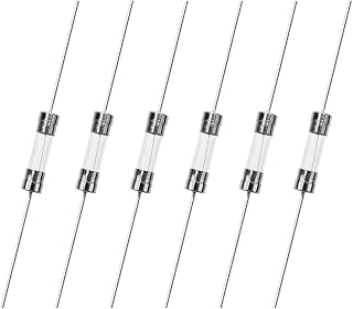 Heyiarbeit Glass Tube Fuses Axial with Lead Wire Slow-Blow Time-lag Fuses 5x20mm 1A 250V for Replacing or Repairing Many Home Electronics 6Pcs (T1A)