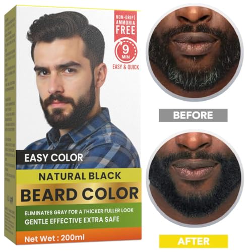 Image of Fruit Vinegar Hair Dye Color for Both Men, Women, Natural & Ammonia Free Color Dye (Black, A /B 100 Ml) (Black Beard Color, Color + Devloper)