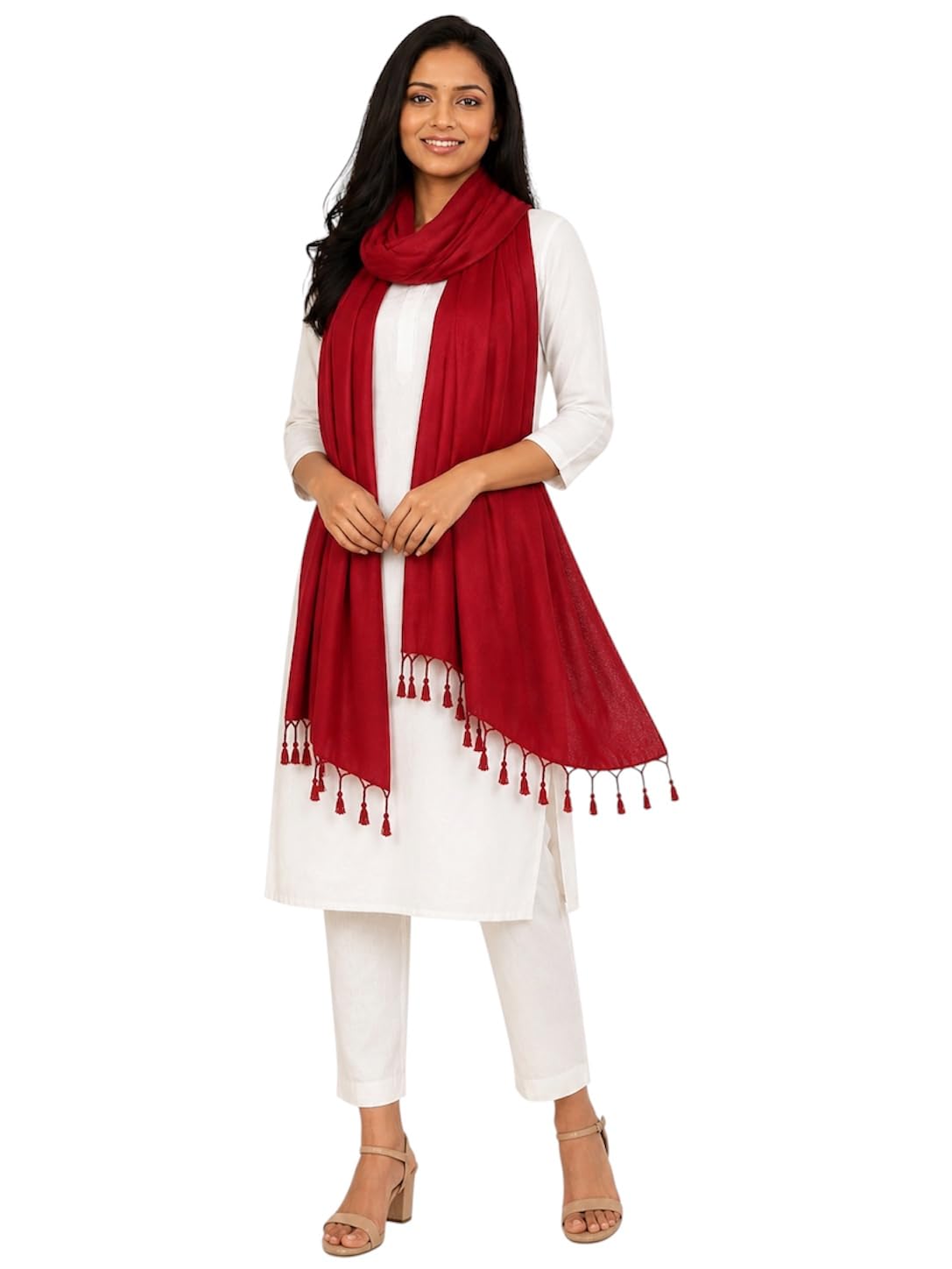 lkc Plain Cotton Regular Long Stole & Shawl Lightweight Fabric for Women and Girls-picture-28