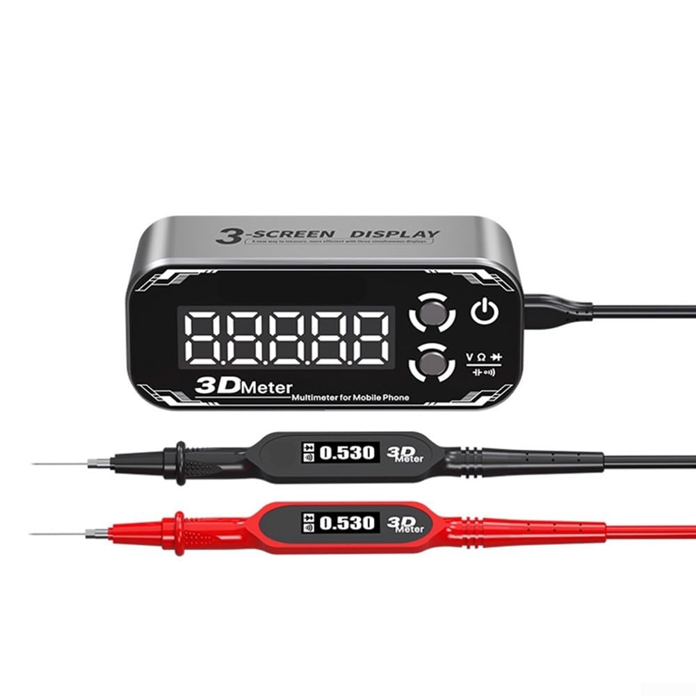 Multimetro digitale ad alta precisione, con display a tre schermi, tester di capacità di tensione, tester professionale multifunzione per test elettrici