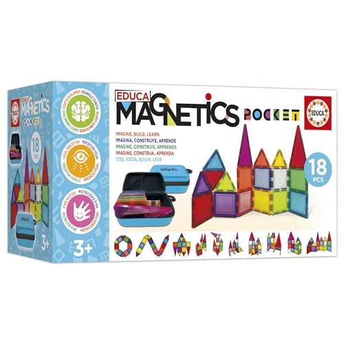 Magnetics Mallette Jeu de construction EDUCA 18 blocs magnétiques 2 animaux 8 cartes Dès - vue 4