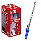 Dohe - Caja de bolígrafos con capucha - 1,0 mm - 50 uds - Azul