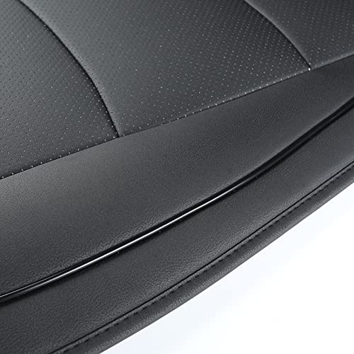 Image of 1Piece Car Seat Cover PU Leather Front Car Seat Protector Driver Seat Cover Wrapping Edge Seat Bottom Cover for Four Seasons (53x52 cm) (black-a)