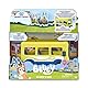 Bluey School Bus, Bus für den Cole 2 Figuren mit Bingo-Charakteren aus der Zeichentrickserie, Schild mit Drehstrecke, Jungen und Mädchen ab 3 Jahren, Berühmt (BLY39010)