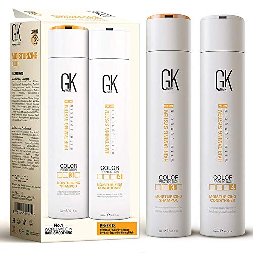 GK HAIR Global Keratin Moisturizing Shampoo and Conditioner Sets (33.8 Fl Oz/1000ml) for Color Treated Hair - Daily Use Cleansing Dry to Normal Sulfate Paraben-Free - All Hair Types for Men and Women