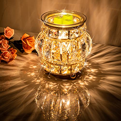 Wax Melt Warmer Wrought Iron Crystal Oil Burner For Home, Living Room, Bedroom, Kitchen, Office (Golden) #TOP4