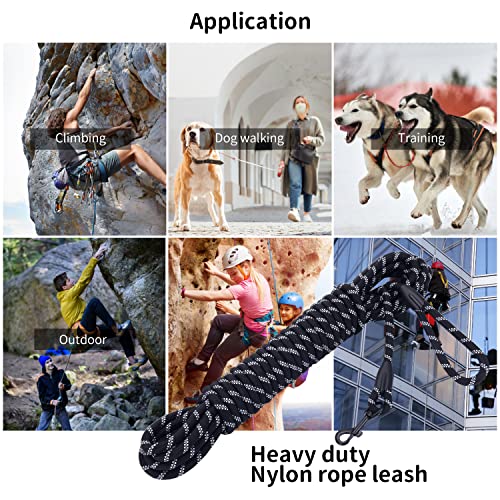 image for Hi Kiss Long Dog Leash for Training 30Ft-Reflective Nylon Rope with Sw