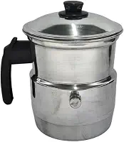 Leiteira, Fervedor de Leite com Apito 1,0L em alumínio polido.