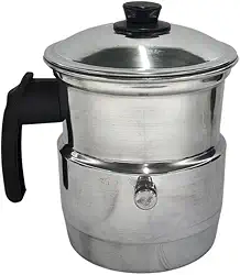 Leiteira, Fervedor de Leite com Apito 1,0L em alumínio polido.
