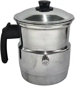 Leiteira, Fervedor de Leite com Apito 1,0L em alumínio polido.