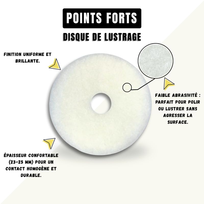 Pad blanc pour monobrosse Ø 406-1 boîte de 5 - Harmony Béton
