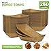 [250 Pack] Medium Disposable Brown Kraft Paper Food Trays, 1-Lb Concession Tray, Serving Boats for Party Snacks, Taco Bar, Seafood, Nachos Plates