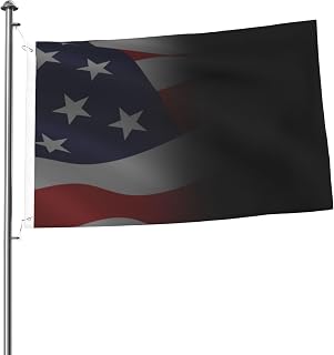 素材-半面黑美国国旗 Flag Double Side Outdoor 2x3 Ft Banner Decor Garden Flag3