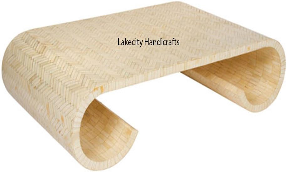 Bone Inlay Coffee Table in Cream Color