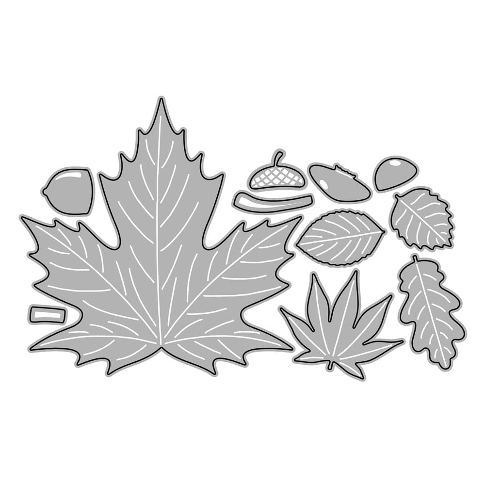 Plants Maple Leaf Splicing Pine Cones Metal Die Cuts for Card Making — image 1