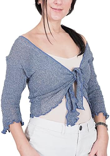 Boléro En Crochet Pour Femme - Dentelle Extensible - Avec Ou Sans Paillettes - Tailles 34-56 - Taille Unique Ajustable