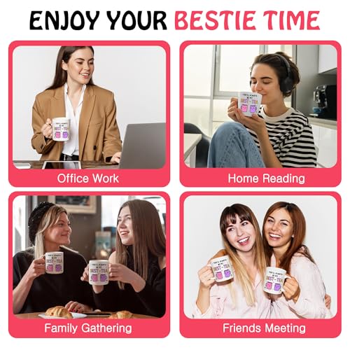 Image of Gossby Friend Coffee Mug - BEST-TEA - Gifts for Best Friend Women - Christmas Friendship Gift for Female Friend - Best Friends Birthday Gift - Besties BFF Gifts - 11oz White Ceramic Cup