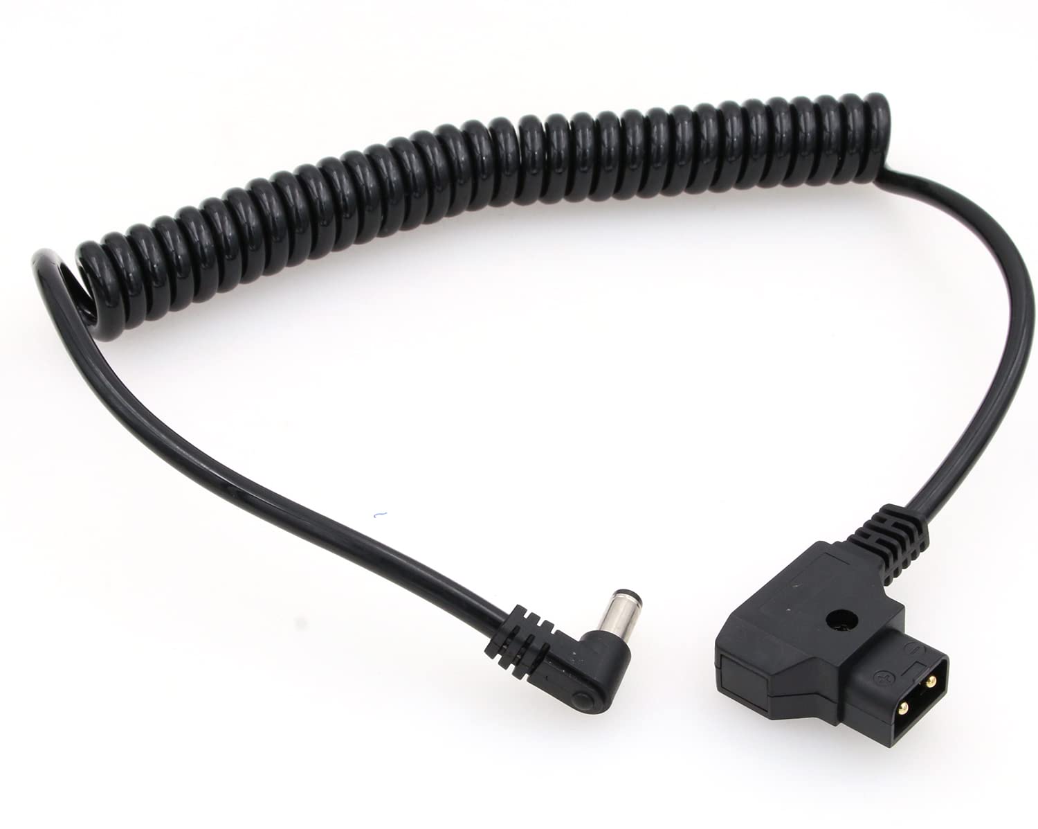 KiPRO LCD Dtap DC Cable| Anton-Bauer Power Tap D-Tap to 2.1 DC 12V Right Angle Coiled Power Cable for KiPRO LCD