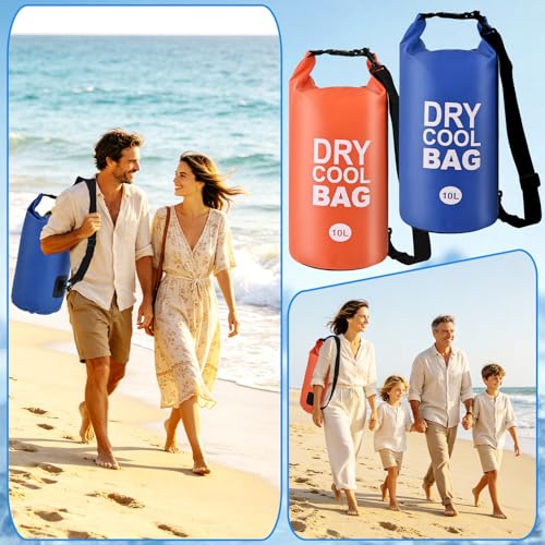 2Pcs 10L Bolsa Seca Aislante Flotante, Bolsa Cooler Plegable con Correa de Hombro, Impermeable y a Prueba de Fugas para Kayak, Camping, Pesca, Playa miniatura 6