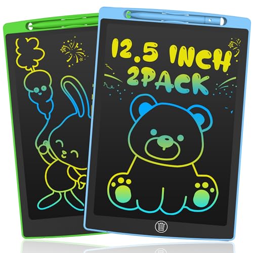 HAPPYMATE Tableta de escritura LCD para niños de 12.5 pulgadas, bloc de garabatos, tablero de escritura colorido, tablero de dibujo LCD borrable, juguetes para niños, regalos de cumpleaños para niñas