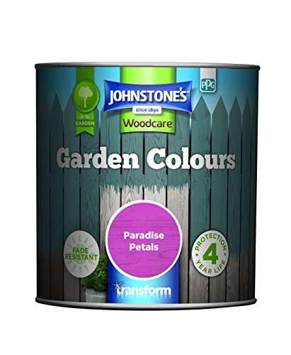 Johnstones - Garden Colours - Paradise Petals - Exterior Wood Paint - Fade Resistant - Suitable for Garden Furniture Outdoors - Fence Paint - Dry in 2 hours - 12m2 Coverage per Litre - 1L