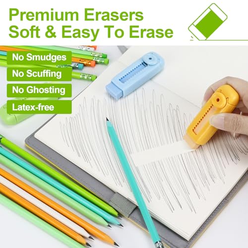 Buqoo Kit 50 lápices madera para dibujo y esbozo con borradores miniatura 2