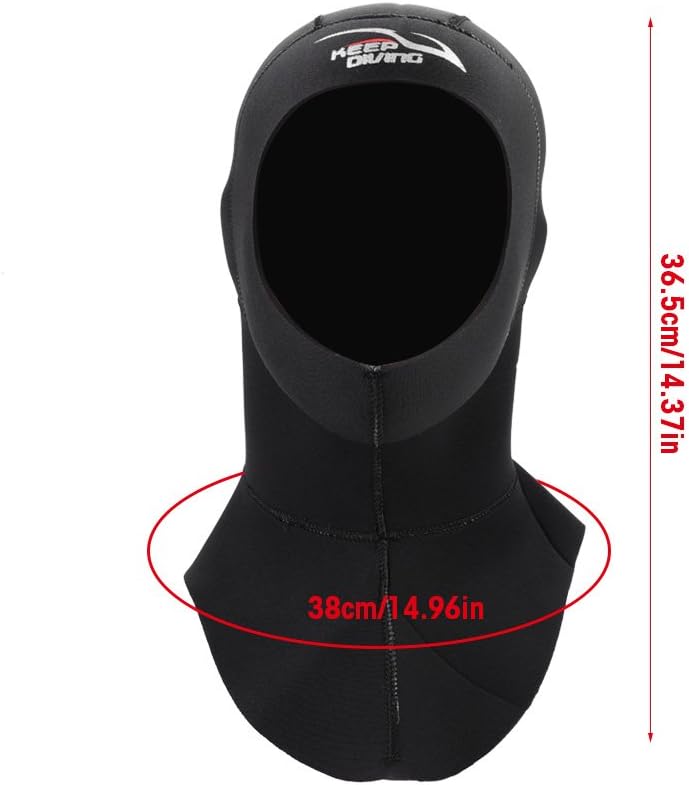 Diving, 3MM Neoprene Protective Diving Hood Wetsuit Hat Surf Divers Hat Snorkeling Hood for Diving Snorkeling Surfing (M-Black)
