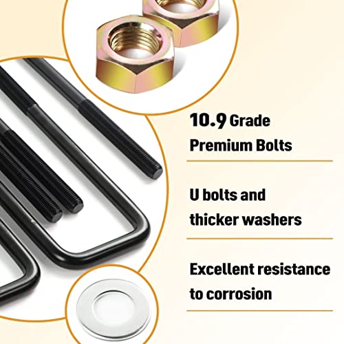 Deegooly 2" Rear Lift Blocks Leveling Lift Kits For 1995-2021 Tacoma,2000-2021 Tundra 2 Inch Rear Lift Blocks Square Leaf Spring Axle U Bolts Set Pack Of 2 #TOP4