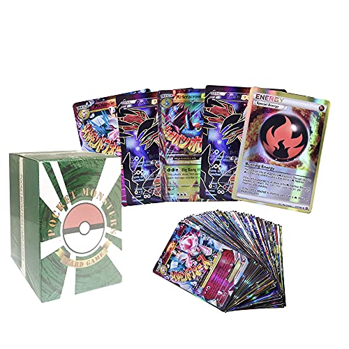 100 Pcs Pokemon Cards Set - 20 GX+20 Mega+1 Energy+59 EX Arts No Duplication Instant Collection Card