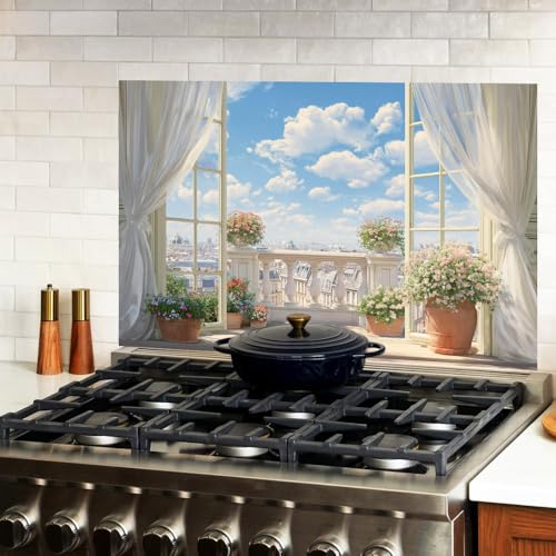 Image of Paris Balcony Kitchen Backsplash Peel and Stick, 35.4x23.6 in