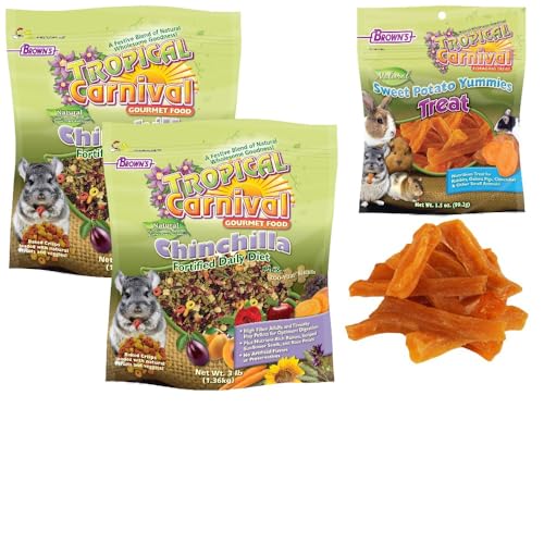 Alimento Tropical Carnival Brown's para Chinchilla 6lb + Snack 3.5oz