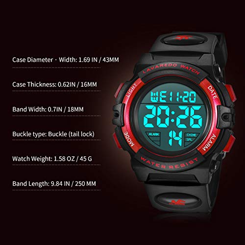 Kids Watch,Boys Watch For 3-15 Year Old Boys,Digital Sport Outdoor Multifunctional Chronograph Led 50 M Waterproof Alarm Calendar Analog Watch For Children With Silicone Band,Kids Gift #TOP7