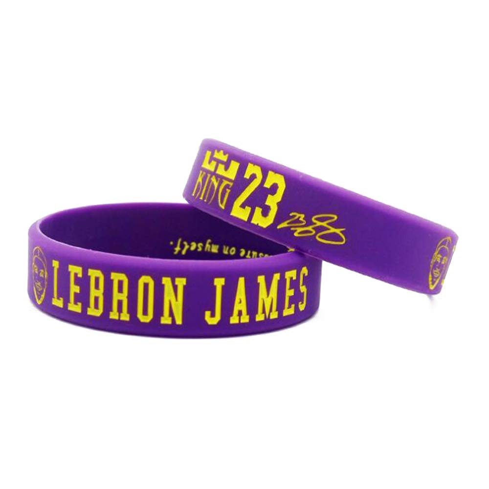 Baloncesto de la LJ Retrato Pulsera número 23 DE Silicona Deporte Inspirador Palabra Pulsera 5 Piezas