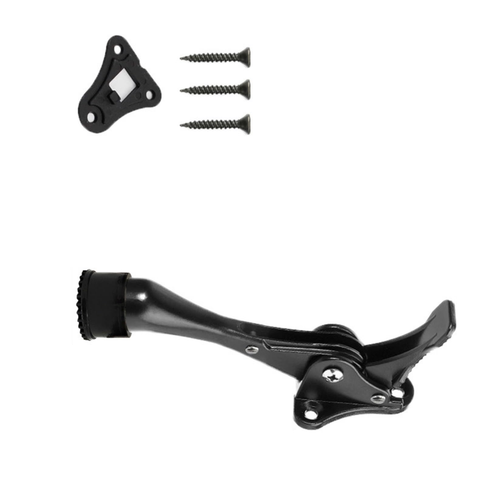 Whoasyst Black Sturdy Metal Alloy Horseshoe Door Holder Prevents Damage And For Home Spaces Stylish Metal Door Stopper