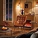 Yaheetech Leather Accent Chairs, Living Room Chairs Leather Large Armchairs Accent Chairs with Metal Legs for Living Bedroom Office Statement, Camel