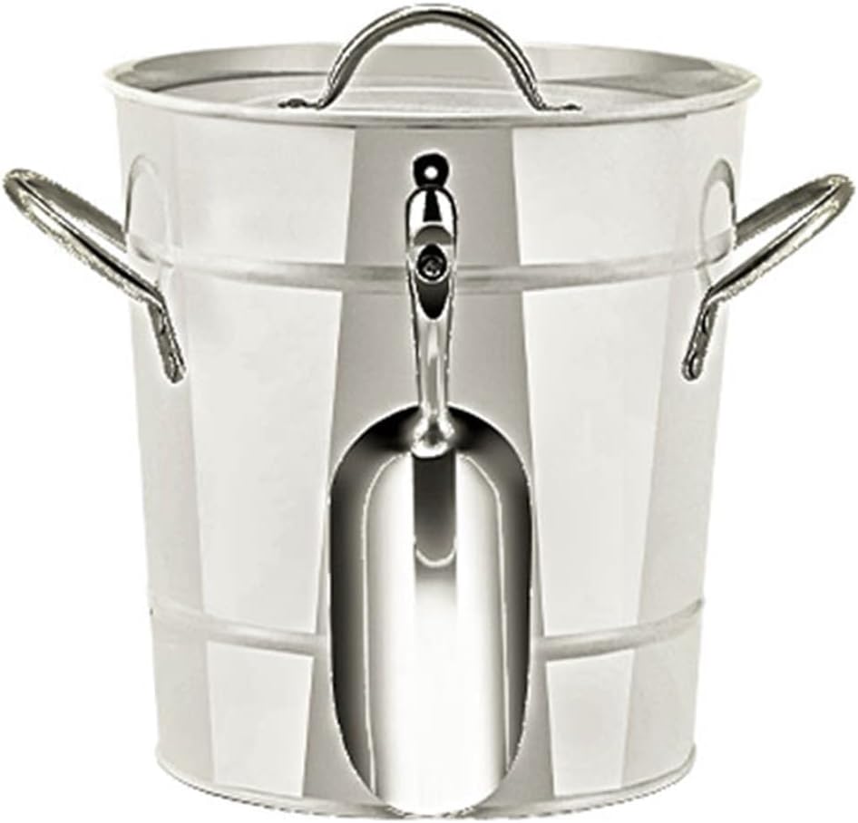 Ice Bucket, Ice Buckets Double Wall Ice Bucket with Lid, Household Storage Beverage Bucket Thickened Iron Ice Bucket for Home Bar, Chilling Beer and Wine Ice Bucket Kits