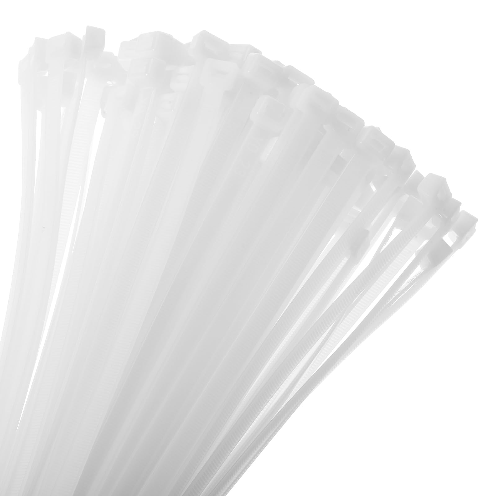 QUARKZMAN 100pz Fascette Stringicavo in Nylon Extra Lunghezza 40cm/16" 176 Lbs Auto-Bloccanti per Gestione Cavi, Bianche