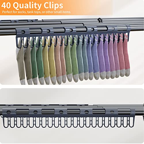 KeingGcopr-Household-Indoor-Foldable-Drying-Rack-Clothing-Laundry-Drying-Rack-40-x-288-x-142-Space-Saving-IndoorOutdoor-Black