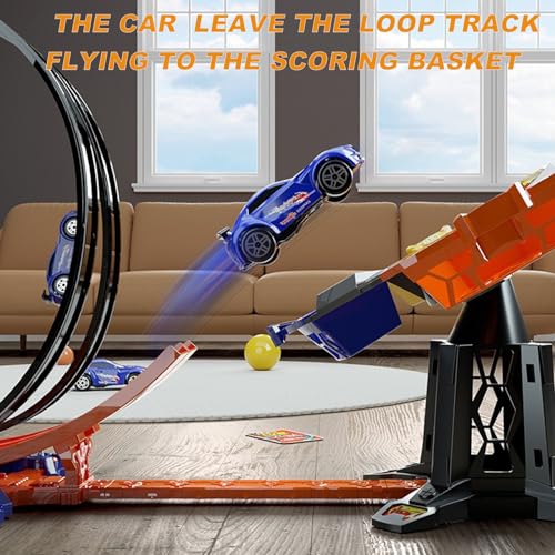 Image of Race Track Sets, Two-Player Competitive Car Race Track Toys for Kids, 2 High Speed Race Cars, 360 Loop Track Car Toys for Boy Girls Christmas Birthday Gift (B Race Car Set)