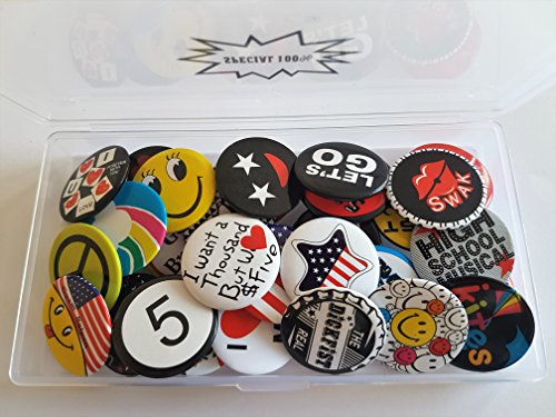 R.B.Y. Special100% Huge Wholesale Set of 30 New Pins/Buttons/Badges 80's Buttons pins Slogans Sayings pin,Lapel pin for Clothes/Bags/Backpack/Hats/Jeans and More...