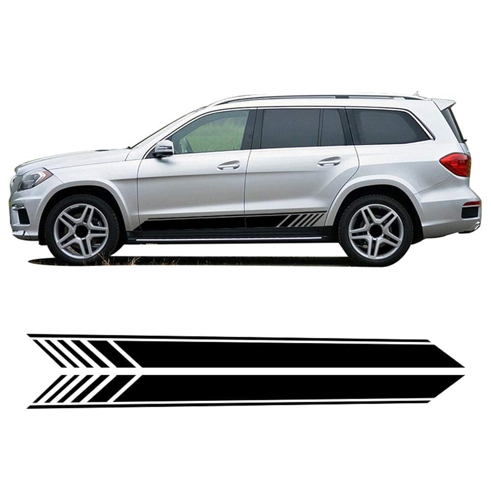 UNCLE LIAO Car Side Skirt For Mercedes Benz GL Class X164 X166 GL450 GL500 Auto Car Door Sticker Side Step Skirt.,White